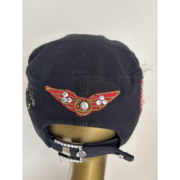 DREAM CONTROL Cadet Military Cap Style Black Embroidery Silver Gold L/XL main image 4
